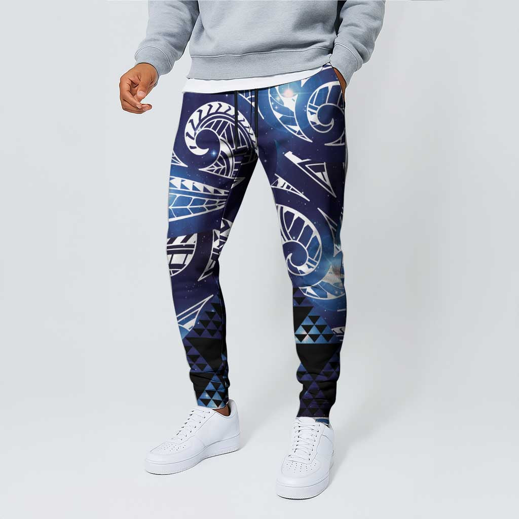 Matariki New Zealand Jogger Pants NZ Niho Taniwha Maori New Year Blue Galaxy