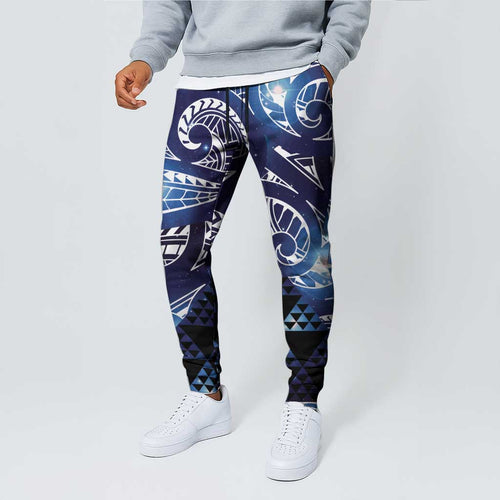 Matariki New Zealand Jogger Pants NZ Niho Taniwha Maori New Year Blue Galaxy