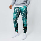 Matariki New Zealand Jogger Pants NZ Niho Taniwha Maori New Year Cyan Galaxy