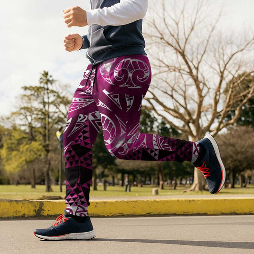 Matariki New Zealand Jogger Pants NZ Niho Taniwha Maori New Year Pink Galaxy