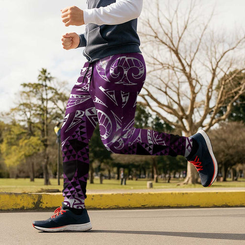 Matariki New Zealand Jogger Pants NZ Niho Taniwha Maori New Year Purple Galaxy