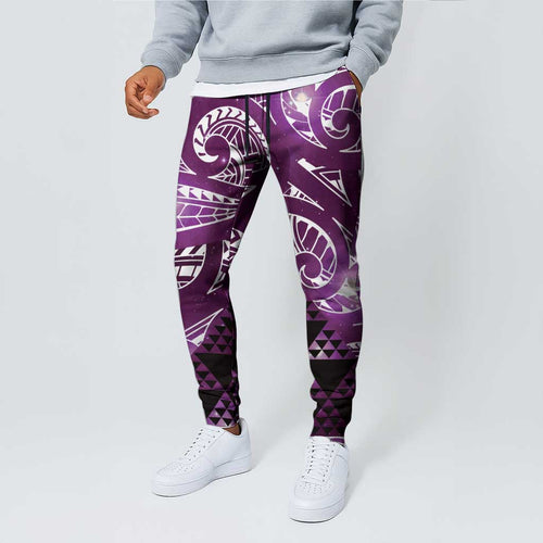 Matariki New Zealand Jogger Pants NZ Niho Taniwha Maori New Year Purple Galaxy