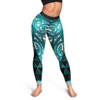 Matariki New Zealand Leggings NZ Niho Taniwha Maori New Year Cyan Galaxy