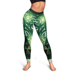 Matariki New Zealand Leggings NZ Niho Taniwha Maori New Year Green Galaxy