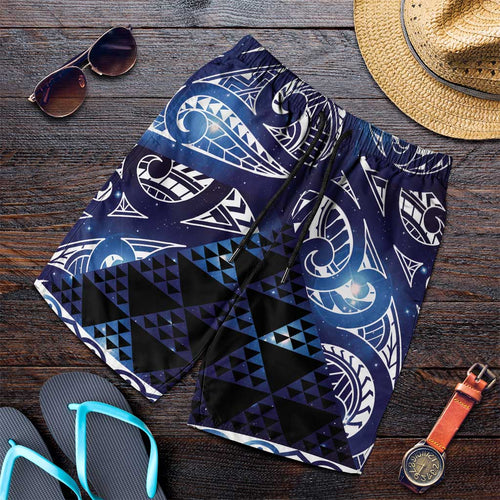 Matariki New Zealand Shorts for Men NZ Niho Taniwha Maori New Year Blue Galaxy