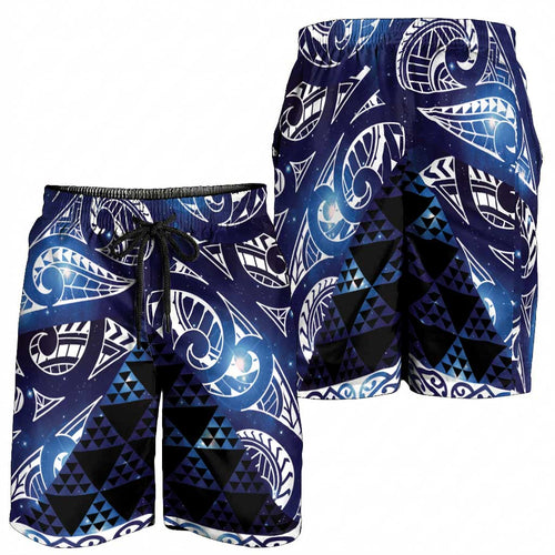 Matariki New Zealand Shorts for Men NZ Niho Taniwha Maori New Year Blue Galaxy