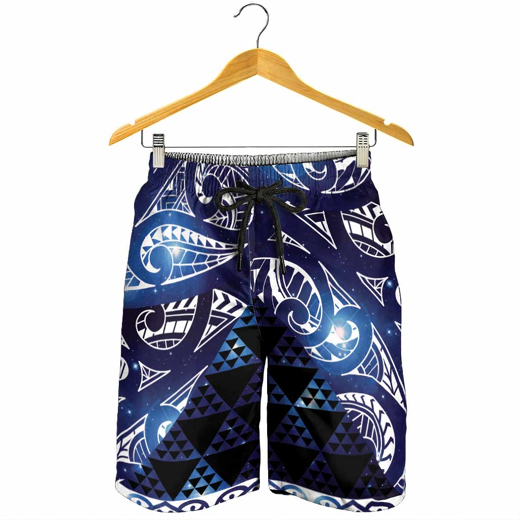 Matariki New Zealand Shorts for Men NZ Niho Taniwha Maori New Year Blue Galaxy