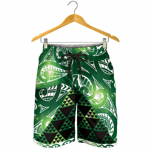 Matariki New Zealand Shorts for Men NZ Niho Taniwha Maori New Year Green Galaxy