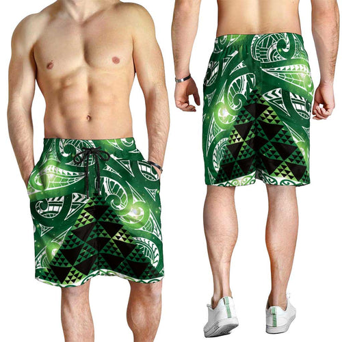 Matariki New Zealand Shorts for Men NZ Niho Taniwha Maori New Year Green Galaxy