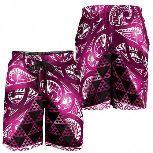 Matariki New Zealand Shorts for Men NZ Niho Taniwha Maori New Year Pink Galaxy