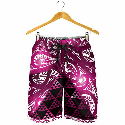 Matariki New Zealand Shorts for Men NZ Niho Taniwha Maori New Year Pink Galaxy