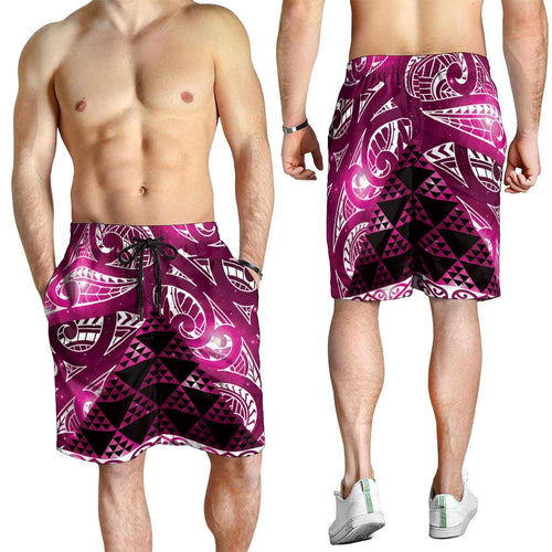Matariki New Zealand Shorts for Men NZ Niho Taniwha Maori New Year Pink Galaxy