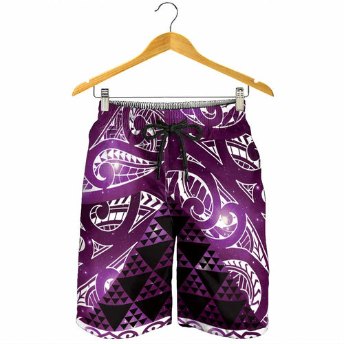 Matariki New Zealand Shorts for Men NZ Niho Taniwha Maori New Year Purple Galaxy