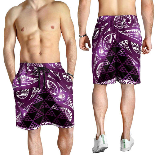 Matariki New Zealand Shorts for Men NZ Niho Taniwha Maori New Year Purple Galaxy
