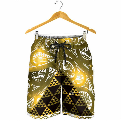 Matariki New Zealand Shorts for Men NZ Niho Taniwha Maori New Year Yellow Galaxy
