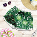 Matariki New Zealand Shorts for Women NZ Niho Taniwha Maori New Year Green Galaxy