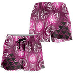Matariki New Zealand Shorts for Women NZ Niho Taniwha Maori New Year Pink Galaxy