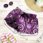 Matariki New Zealand Shorts for Women NZ Niho Taniwha Maori New Year Purple Galaxy
