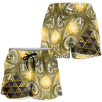 Matariki New Zealand Shorts for Women NZ Niho Taniwha Maori New Year Yellow Galaxy