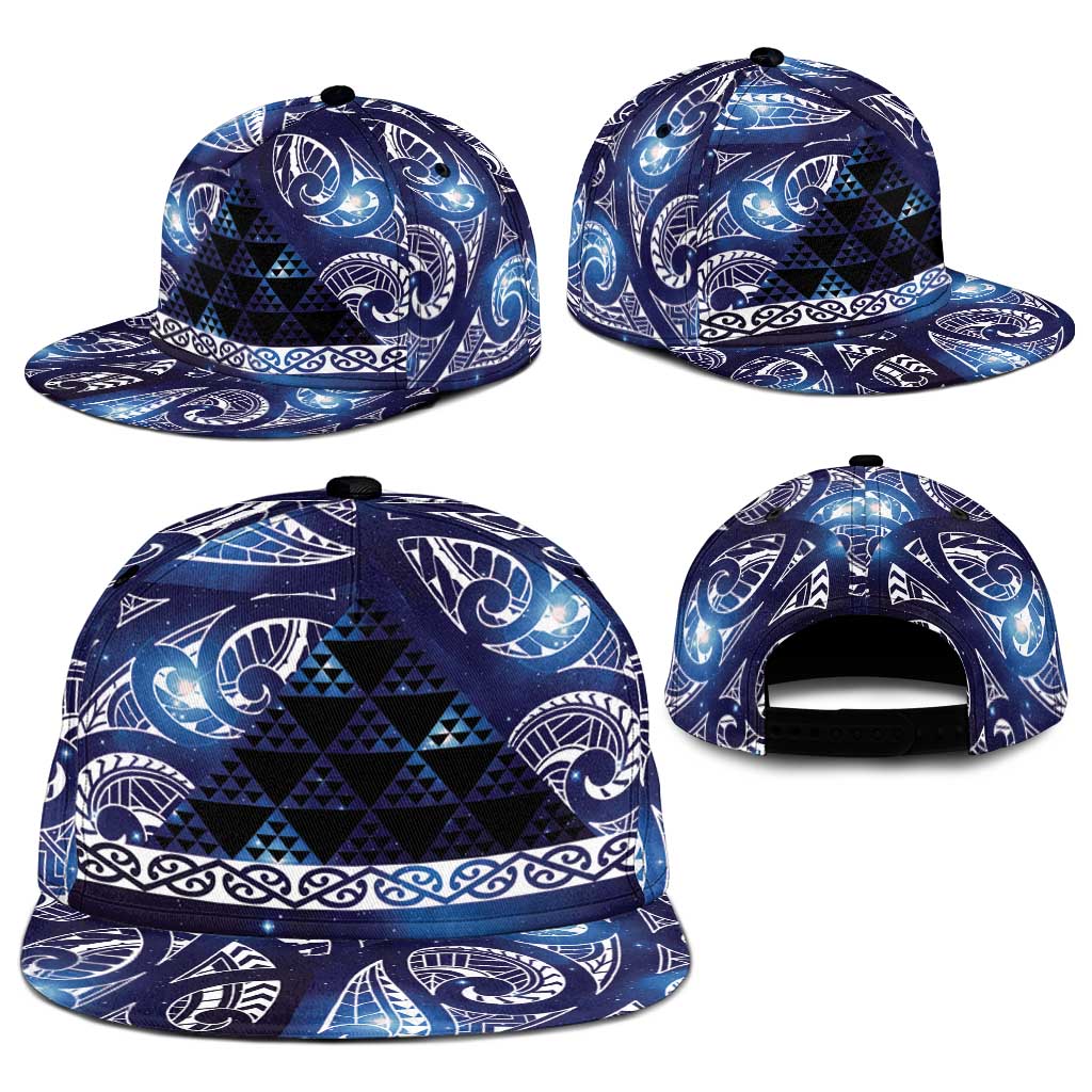 Matariki New Zealand Snapback Cap NZ Niho Taniwha Maori New Year Blue Galaxy