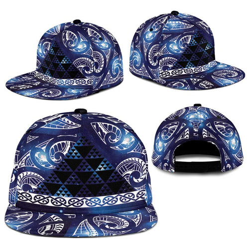 Matariki New Zealand Snapback Cap NZ Niho Taniwha Maori New Year Blue Galaxy