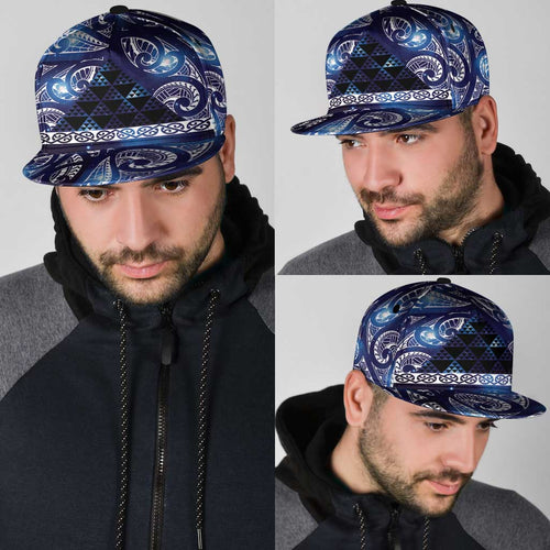 Matariki New Zealand Snapback Cap NZ Niho Taniwha Maori New Year Blue Galaxy