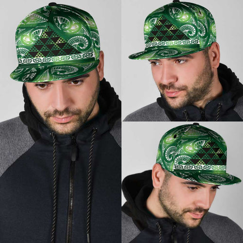 Matariki New Zealand Snapback Cap NZ Niho Taniwha Maori New Year Green Galaxy