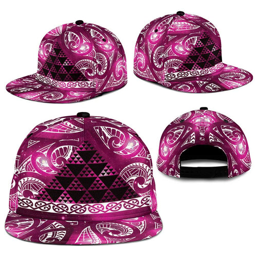 Matariki New Zealand Snapback Cap NZ Niho Taniwha Maori New Year Pink Galaxy
