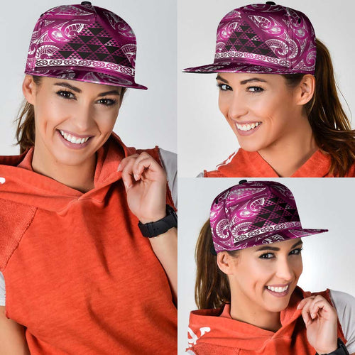 Matariki New Zealand Snapback Cap NZ Niho Taniwha Maori New Year Pink Galaxy
