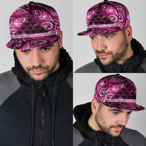 Matariki New Zealand Snapback Cap NZ Niho Taniwha Maori New Year Pink Galaxy