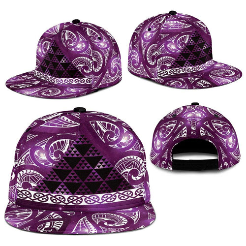 Matariki New Zealand Snapback Cap NZ Niho Taniwha Maori New Year Purple Galaxy