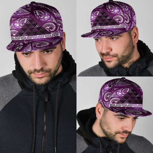 Matariki New Zealand Snapback Cap NZ Niho Taniwha Maori New Year Purple Galaxy