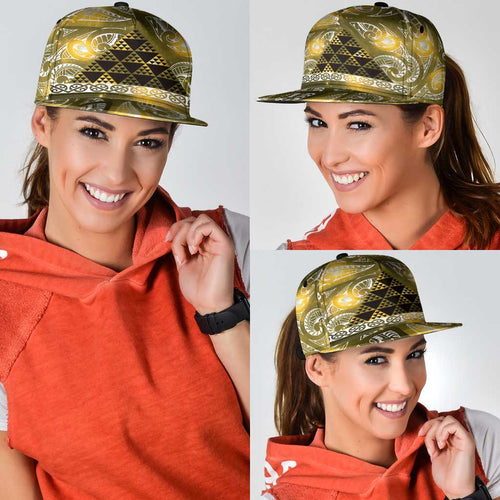Matariki New Zealand Snapback Cap NZ Niho Taniwha Maori New Year Yellow Galaxy