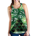 Matariki New Zealand Women Racerback Tank NZ Niho Taniwha Maori New Year Green Galaxy