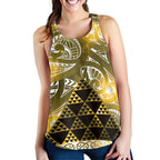 Matariki New Zealand Women Racerback Tank NZ Niho Taniwha Maori New Year Yellow Galaxy