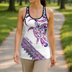 Mawhero Paua Shell Kowhaiwhai Taniko Personalised Hollow Tank Top Turtle Tattoo Maori Tribal Style
