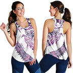 Mawhero Paua Shell Kowhaiwhai Taniko Personalised Women Racerback Tank Turtle Tattoo Maori Tribal Style