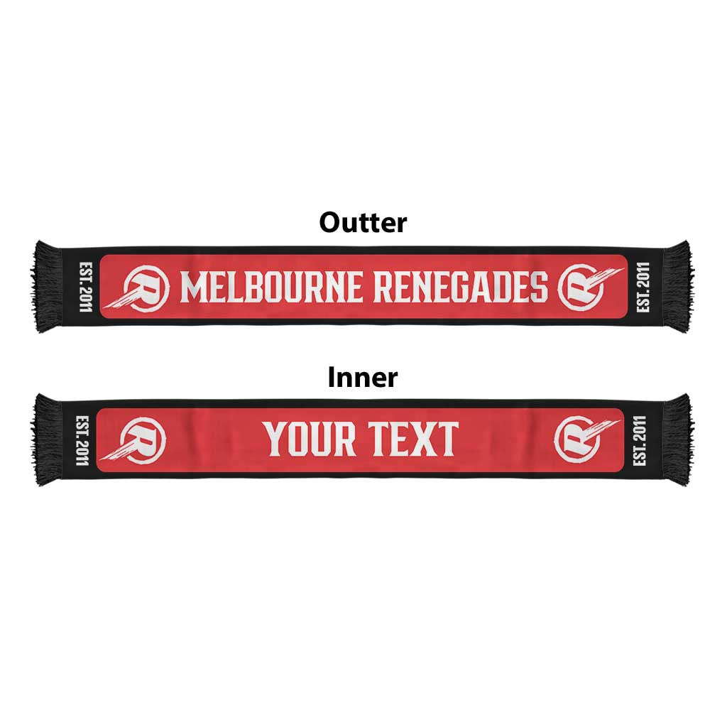 Melbourne Renegades Cricket Personalised Ruffneck Scarf 2026 Go Champions