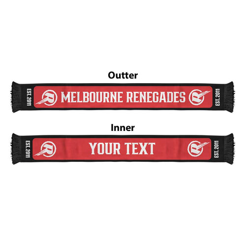 Melbourne Renegades Cricket Personalised Ruffneck Scarf 2026 Go Champions
