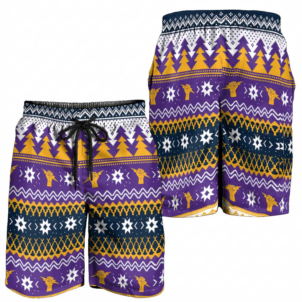 Melbourne Thunderbolt Santa Shorts for Men Christmas Rugby League Spirit - Aussie Hoodie