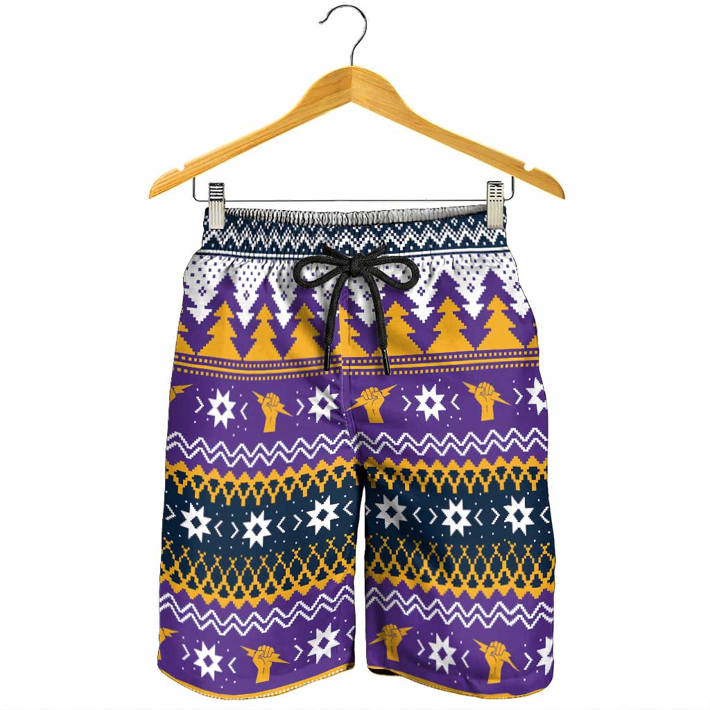 Melbourne Thunderbolt Santa Shorts for Men Christmas Rugby League Spirit - Aussie Hoodie