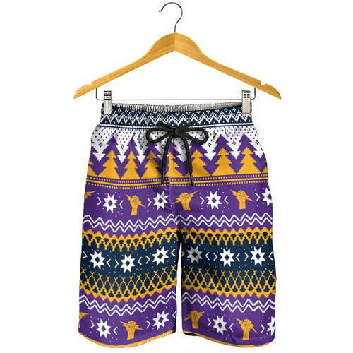 Melbourne Thunderbolt Santa Shorts for Men Christmas Rugby League Spirit - Aussie Hoodie