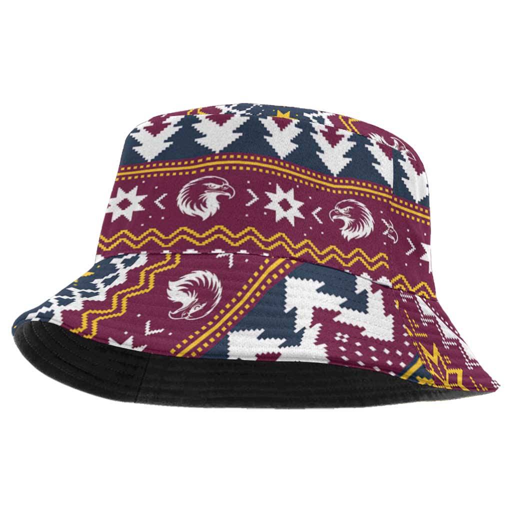 Merry Eagle Roar Bucket Hat Christmas Rugby League Spirit - Aussie Hoodie