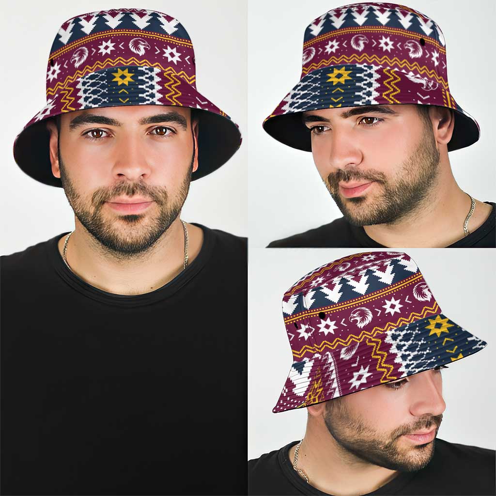 Merry Eagle Roar Bucket Hat Christmas Rugby League Spirit - Aussie Hoodie