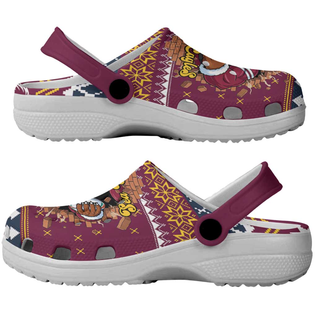 Merry Eagle Roar Clogs Shoes Christmas Rugby League Spirit - Aussie Hoodie