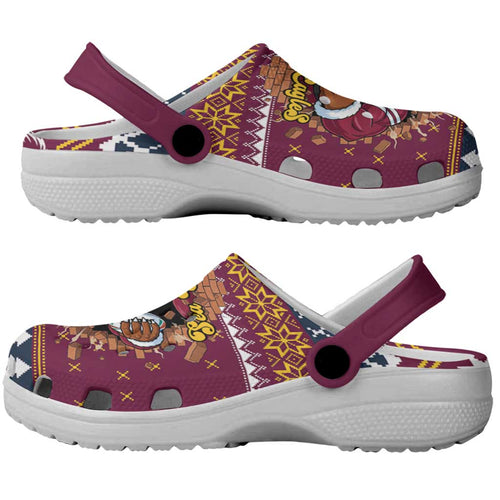 Merry Eagle Roar Clogs Shoes Christmas Rugby League Spirit - Aussie Hoodie