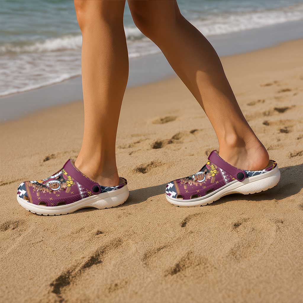 Merry Eagle Roar Clogs Shoes Christmas Rugby League Spirit - Aussie Hoodie