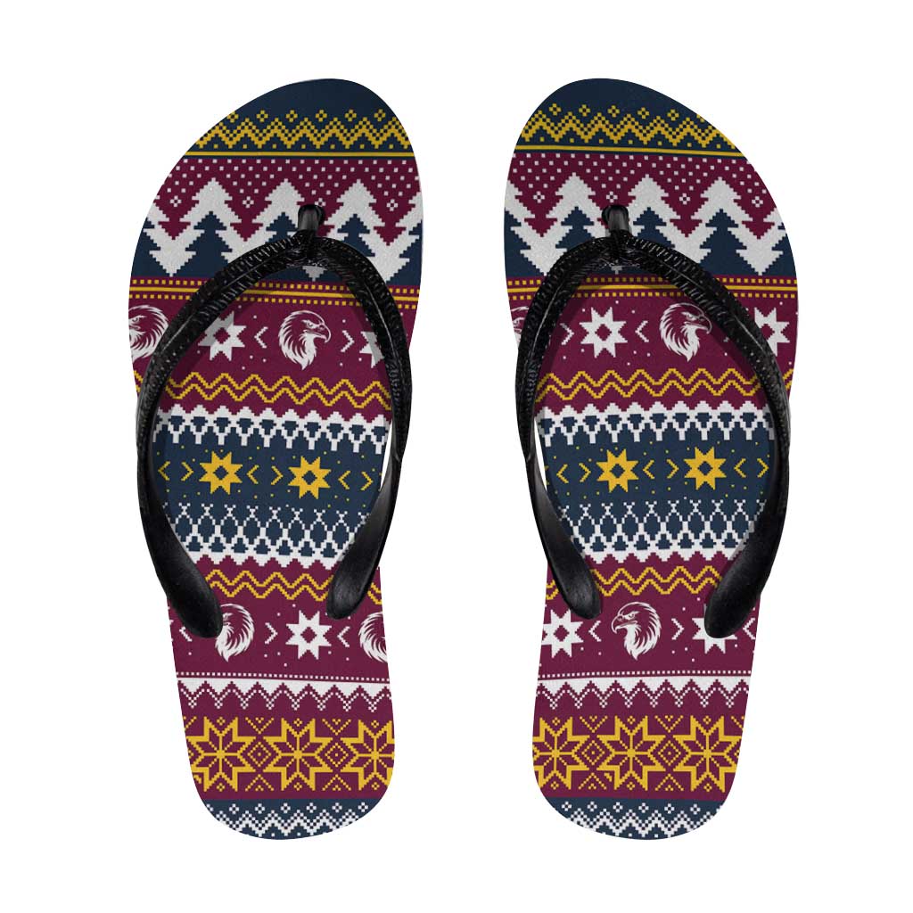Merry Eagle Roar Flip Flops Christmas Rugby League Spirit - Aussie Hoodie