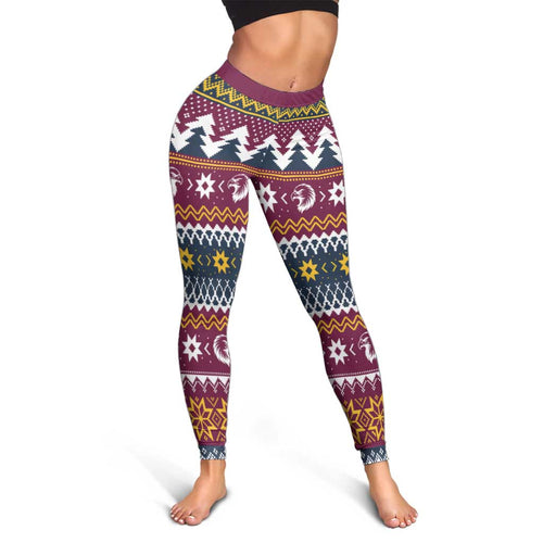 Merry Eagle Roar Leggings Christmas Rugby League Spirit - Aussie Hoodie