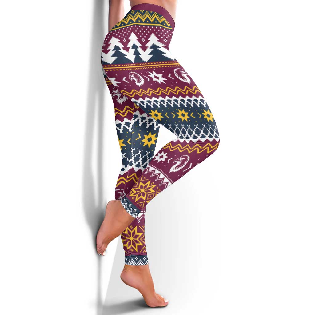 Merry Eagle Roar Leggings Christmas Rugby League Spirit - Aussie Hoodie
